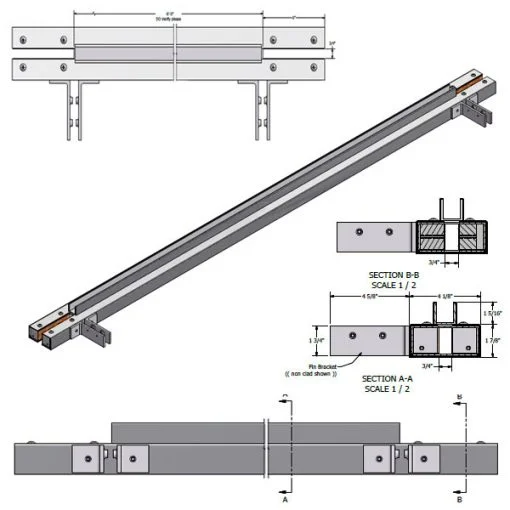 72FHBS - 72 Floating Header Brushed S/S