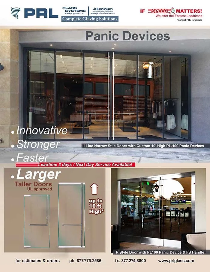 Larger Glass Panic Device Doors